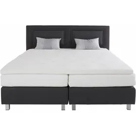 Westfalia Schlafkomfort Boxspringbett, inkl. Kaltschaum-Topper und Zierkissen Strukturstoff, Liegefläche B/L: 180 cm x 200 cm, H3, 7-Zonen-Kaltschaummatratze, grau Boxspringbett, Made in Germany - Möbel