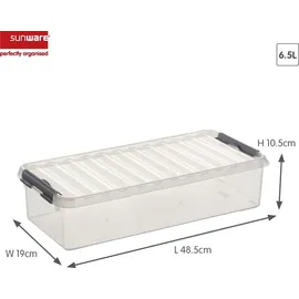 SUNWARE Q-Line Aufbewahrungsbox 49 x 19 x 11 cm 7-tlg. transparent/silber