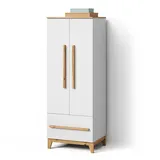 livinity® Kinderkleiderschrank Mailo 70 x 186,8 cm Eiche weiß