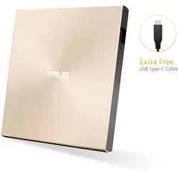 Asus ZenDrive U9M USB-C externer Ultra SLIM DVD Brenner (inkl. USB-C Kabel, Brennsoftware & Nero Backup App), für Apple