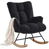 LuxusKollektion Schaukelsessel Schaukelstuhl Stillsessel Schaukelsessel Armlehnen 136kg Schwarz
