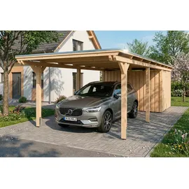 SKANHOLZ Emsland Flachdach Carport 3,40 x 8,46 m unbehandelt inkl. Abstellraum