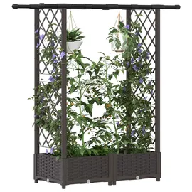 vidaXL Hochbeet mit Rankgitter und Dach 122,5 x 40 x 123 cm Braun
