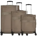 Samsonite Beauhaven 4 Rollen Kofferset 3-teilig mit Dehnfalte sand