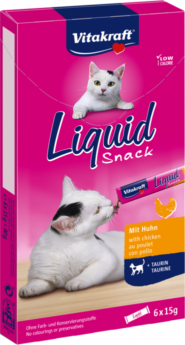 Vitakraft Liquid Snack mit Huhn + Taurin 6x15g (Rabatt für Stammkunden 3%)