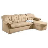 Ecksofa DOMO COLLECTION "Papenburg, zeitlose Rückensteppung, elegante Formensprache, L-Form", beige (natur), B:235cm H:84cm T:140cm, Kunstleder SOFTLUX;Luxus-Microfaser (100% Polyester);Struktur ( 90% Polyester, 10% Polyacryl);Microfaser PRIMABELLE (100% Polyester), Sofas, in großer Farbvielfalt, wahlweise mit Bettfunktion