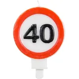 Folat 40. Geburtstag Verkehrsschild Kerze