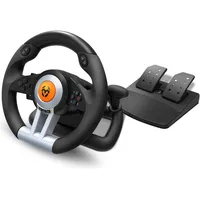 Krom NXKROMKWHL Lenkrad- und Pedale-Set Schwarz PC / PS3 / PS4 / Xbox One