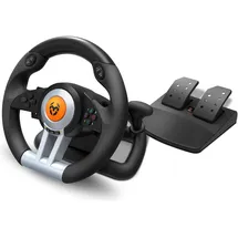 Krom NXKROMKWHL Lenkrad- und Pedale-Set Schwarz PC / PS3 / PS4 / Xbox One
