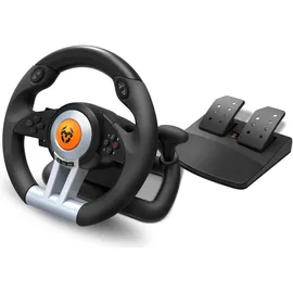 Krom NXKROMKWHL Lenkrad- und Pedale-Set Schwarz PC / PS3 / PS4 / Xbox One