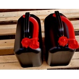 2x Benzinkanister 10L SCHWARZ Dieselkanister Reservekanister Kraftstoffkanister 10 Liter Wasserkanister für Benzin Diesel Wasser AdBlue, 10-Liter-Kanister mit Außgießer 10 ltr Petrol Can