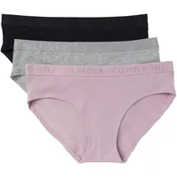 Tommy Hilfiger Damen Cotton Underwear with Elastic Waistband 3-Pack Hipster-Höschen, Dawn Pink/Heather Grey/Black, XL (3er Pack) - XL