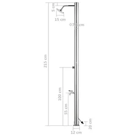 vidaXL Gartendusche 215 cm edelstahl 315940