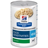 Hill's Prescription Diet d/d Food Sensitivities für Hunde mit Ente - Reis 2 Paletten (24 x 370 g