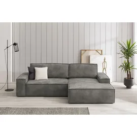 OTTO home Ecksofa Cord 2-Sitzer Grau
