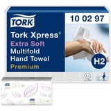 Tork Xpress® extra weiche Multifold Handtücher H2 2-lagige Papierhandtücher, Weiß, Premium Qualität, 21x100 Tücher