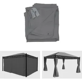 MCW Seitenwand für Pergola Calpe 4 Stück 3,3 x 2,1 m Grau