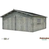 Palmako Holzgarage Roger mit Holztor Grau tauchgrundiert 575 cm x 510 cm