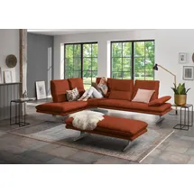 W.Schillig Eckcouch Leder 2-Sitzer Braun