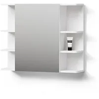 Livinity® Badspiegelschrank, Weiß, Weiß, Holzwerkstoff, 8 Fächer, 79.6x64x21.2 cm,