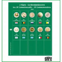 Schwäbische Albumfabrik SAFE 7341-23 Münzblatt mit Vordruck für 2 EURO Gedenkmünzen Münzhüllen Nachträge farbige Vordrucke
