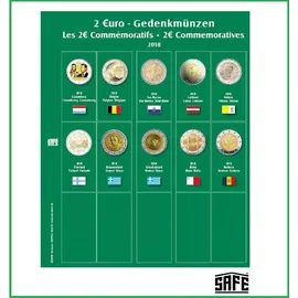 Schwäbische Albumfabrik SAFE 7341-23 Münzblatt mit Vordruck für 2 EURO Gedenkmünzen Münzhüllen Nachträge farbige Vordrucke