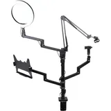 Wiltec 4in1 Tischstativ Kamera Stativ mit Tischklemme Ringlicht Streaming Setup