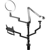 Wiltec 4in1 Tischstativ Kamera Stativ mit Tischklemme Ringlicht Streaming Setup