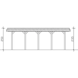 SKANHOLZ Doppelcarport Spreewald 5,85 x 7,41 m nussbaum mit Aluminiumdach und Pfostenanker