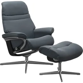 Stressless Relaxsessel STRESSLESS "Sunrise", blau (atlantic blau batick), B:83cm H:105cm T:74cm, Leder BATICK: BATICK ist ein leicht korrigiertes, durchgefärbtes und genarbtes Möbelleder, bei dem die meisten Unebenheiten und Spuren in der Regel entfernt wurden.