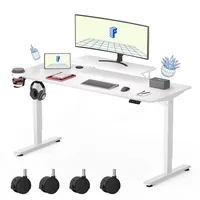FLEXISPOT Elektrischer Höhenverstellbarer Schreibtisch 120 x 60 cm, Ergonomischer Tischplatte, mit Monitorablagen,Steh-Sitz Tisch Computertisch (w...