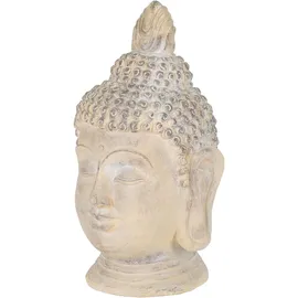 ECD Germany Buddha Figur 55 cm Beige/grau, Kunststein Polyresin Gartenfigur
