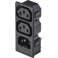 TRU Components TC-10475852 Kaltgeräte-Steckverbinder C13, C14 Buchse, Einbau vertikal,