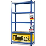 KARAT Schwerlastregale für Garage, Keller, Werkstatt - Steckregal - Weitspannregal - Lagerregal - Kellerregal - Eckregal - Reifenregal - Gitterregal (Blau, 200 x 120 x 60 cm)