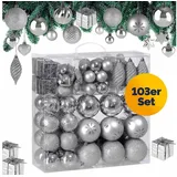 DEUBA Weihnachtsbaumkugeln Silber