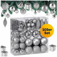 DEUBA Weihnachtsbaumkugeln Silber