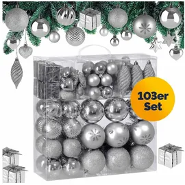 DEUBA Weihnachtsbaumkugeln Silber