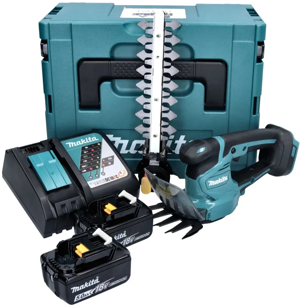 Makita DUM 111 RTXJ Akku Grasschere Strauchschere 18 V + 2x Akku 5,0 Ah + Ladegerät + Makpac