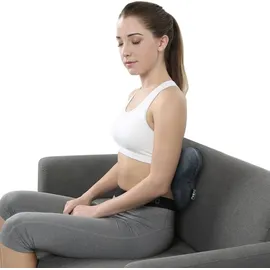 Naipo Massagekissen Shiatsu Massagegerät mit und Infrarot Wärmefunktion Grau Flauschiger Hülle