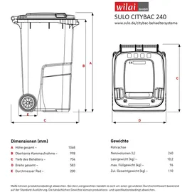 Sulo Mülltonne 240 l Grau
