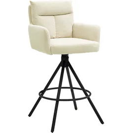 Stolkom Barhocker SOFIA drehbar 180 ° Metall 2er Set  Hellbeige/Schwarz