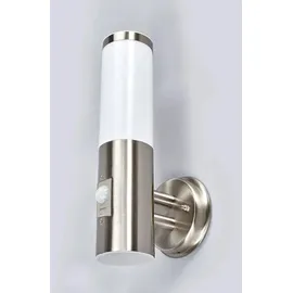 LINDBY Außenwandleuchte Edelstahl 36,5 cm inkl. Bewegungsmelder grau