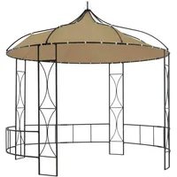 VidaXL Pavillon 300x290 cm Taupe Rund