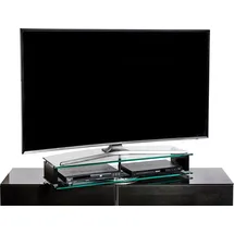 Jahnke TV-Board Z- DA 90 Sideboards Gr. B/H/T: 90 cm x 14,6 cm x 38 cm, schwarz (klarglas, schwarz, schwarz) (14059108-0)