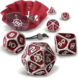 Enhance Tabletop Collectors Edition 7pc Metal RPG Dice Set Red