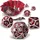 Enhance Tabletop Collectors Edition 7pc Metal RPG Dice Set Red