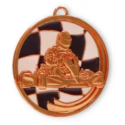 Motivmedaille Go-Kart bronzefarben