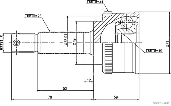 HERTH+BUSS JAKOPARTS Gelenksatz, Antriebswelle j2828116 radseitig für DAIHATSU Suzuki