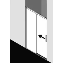 Kermi Nica Gleittür 2-tlg., mit Festfeld NIL2R15020VAK 150x200cm, silber hochglanz, ESG klar, rechts