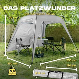Where Tomorrow Pop Up Pavillon 2,5 x 2,5 m Hellgrau